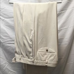 EUC Jos A Bank ivory silk slacks sz 34 waist